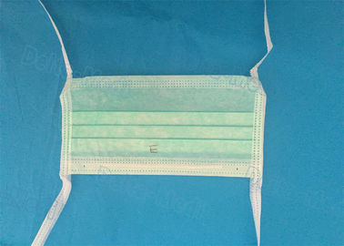 Grün 3 Falten-nicht gesponnene Gesichtsmaske, sterile medizinische Wegwerfgesichtsmasken