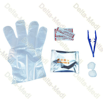 Steriles chirurgisches Ausrüstungen Debridement-Kit With Cotton Ball Forceps-Handschuh-WegwerfPflaster
