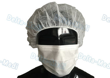 Weiße Bouffant chirurgische Wegwerfkappen rund/flach elastische hohe Luft-Durchlässigkeit