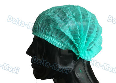 Grüne einzelne elastische Wegwerfpöbel-Kappe, Doktor Bouffant Disposable Hair Cover