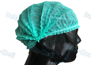 Grüne einzelne elastische Wegwerfpöbel-Kappe, Doktor Bouffant Disposable Hair Cover