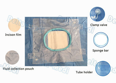 Chirurgisches Wegwerfc - Abschnitt verpackt, Geburts- Satz integrierter flüssiger Auffangbehälter mit Kabel-Halter