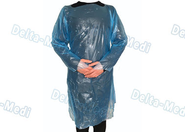 Imprägniern Sie chirurgisches Kleid Arzneiplastikmittel CPE/Isolierungs-Kleid mit Daumen-Schleifen-Stulpe
