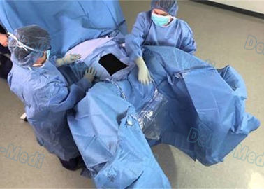 Chirurgische Laparoskopie drapieren, steriler Wegwerfpatient drapiert mit ETO-Blau-Farbe