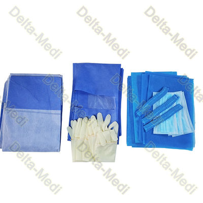Sterile chirurgische Wegwerfausrüstungen mit Verpackungs-Kleiderhandschuh-Kappen-Masken-Tuch drapieren